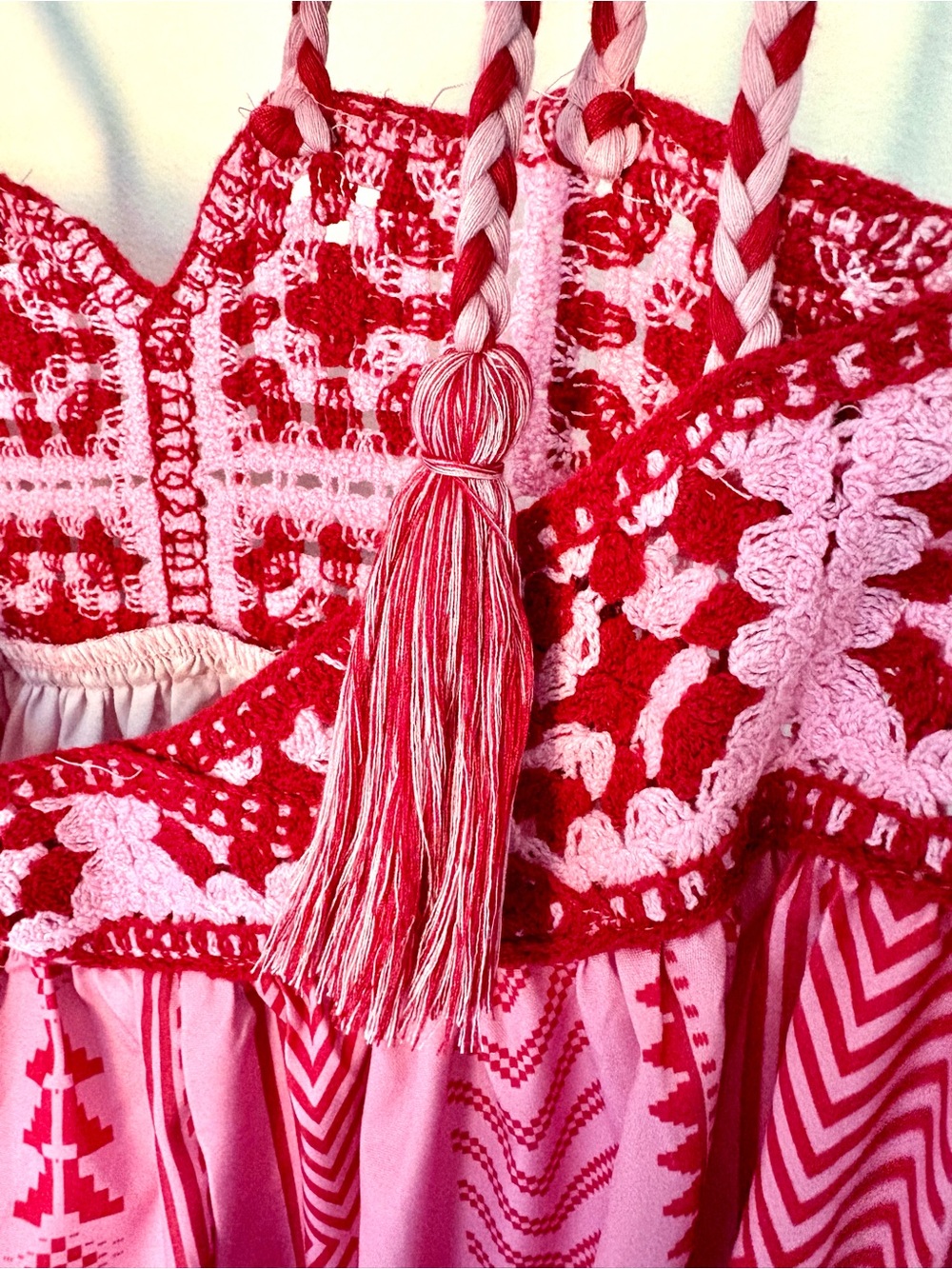 Boutique! Sleeveless Pink & Red Patterned Maxi Dress - Picture 10 of 11